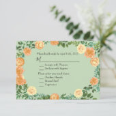 Invitation Peach Green Mariage Spring Pastel (Debout devant)