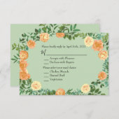 Invitation Peach Green Mariage Spring Pastel (Devant / Derrière)