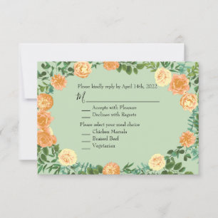Invitation Peach Green Mariage Spring Pastel