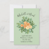 Invitation Peach Green Mariage Spring Pastel (Devant)