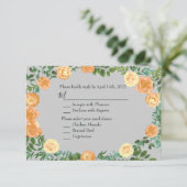 Invitation Peach Grey Mariage Spring Floral (Debout devant)