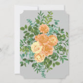 Invitation Peach Grey Mariage Spring Floral (Dos)