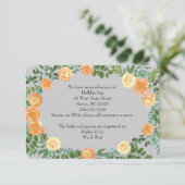 Invitation Peach Grey Mariage Spring Floral (Debout devant)