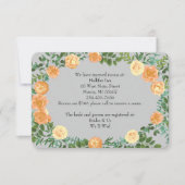 Invitation Peach Grey Mariage Spring Floral (Devant)