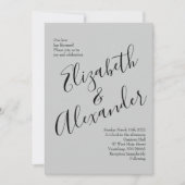 Invitation Peach Grey Mariage Spring Floral (Devant)