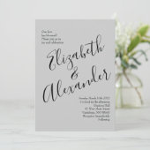 Invitation Peach Grey Mariage Spring Floral (Debout devant)