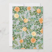 Invitation Peach Grey Mariage Spring Floral (Dos)