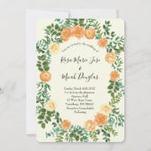 Invitation Peach Ivory Mariage Rose Vintage (Devant)