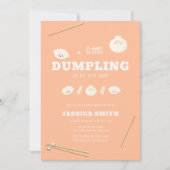Invitation Peach Kawaii Bao Dumpling Baby Shower  (Devant)
