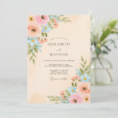 Invitation Peach Lustrous Spring Wedding (Debout devant)