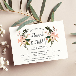 Invitation Peach Meadow Brunch & Bubbly Fête des mariées Invi
