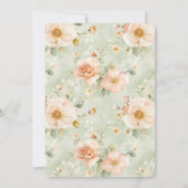 Invitation Peach Mint Pretty Rose Floral Wedding (Dos)