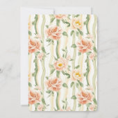Invitation Peach Mint Roses Floral Stripes Bridal Shower (Dos)