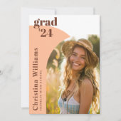 Invitation Peach Modern Elegant Arch Photo Graduation Party (Devant)