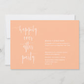 Invitation Peach Modern Heureusement Jamais Après QR Code Pho (Devant)