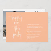 Invitation Peach Modern Heureusement Jamais Après QR Code Pho (Devant / Derrière)