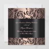 Invitation Peach Moderne Rose Sweet 16 Anniversaire Invitatio (Dos)