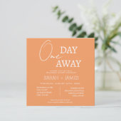 Invitation Peach Moderne Un Jour Plus Mariage (Debout devant)
