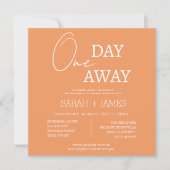 Invitation Peach Moderne Un Jour Plus Mariage (Devant)