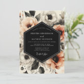Invitation Peach Moody Bloom Wedding (Debout devant)