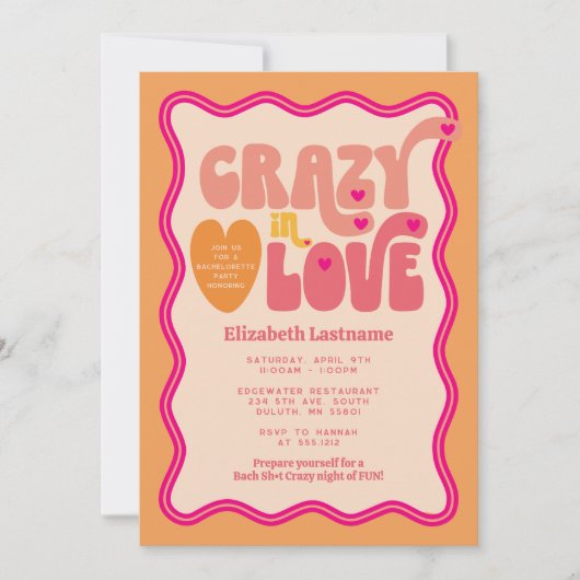 Invitation Peach Orange Crazy in Love (Devant)