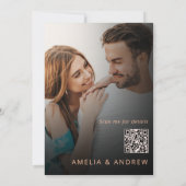 Invitation Peach Orange Fuzz Moderne Aquarelle Florale Mariag (Dos)