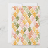 Invitation Peach Orange Vert Jaune Blush Rose Anniversaire (Dos)