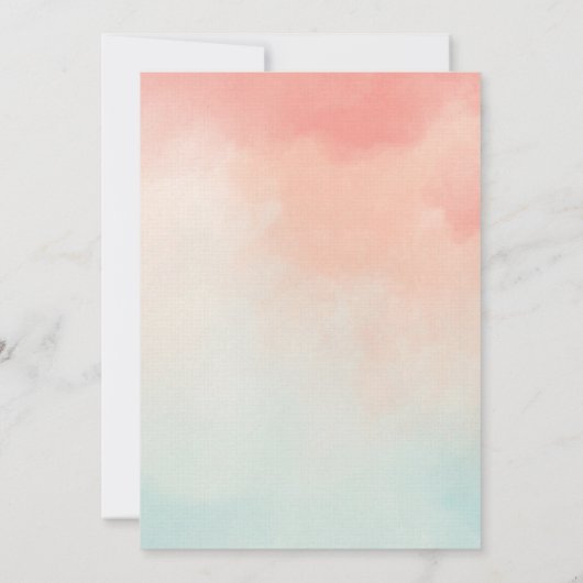Invitation Peach Pastel Minimaliste Mariage romantique (Dos)
