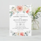 Invitation Peach Pastel Peach Pink FlorMariage (Debout devant)