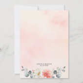 Invitation Peach Pastel Peach Pink FlorMariage (Dos)