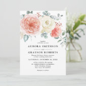 Invitation Peach Pastel Peach Pink FlorMariage (Debout devant)