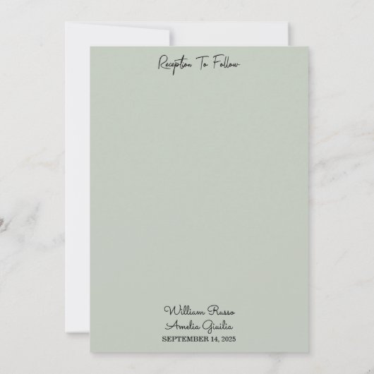 Invitation Peach Peach Mint Moss Sage Green Mariage (Dos)