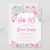 Invitation Peach Peach Rose Floral 30ème anniversaire (Devant)