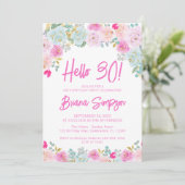 Invitation Peach Peach Rose Floral 30ème anniversaire (Debout devant)