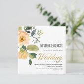 INVITATION PEACH PEONY DOUX FLORAL BUNCH MARIAGE DE COULEUR D (Debout devant)