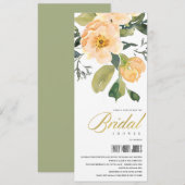 INVITATION PEACH PEONY FLORAL BUNCH FÊTE DES MARIÉES DE COULE (Devant / Derrière)