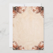 Invitation Peach Peony Flowers Vinage Rustique Mariage (Dos)