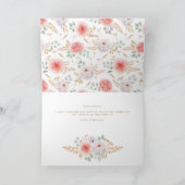 Invitation Peach Peony Gold Feuilles Serez-Vous Ma Femme D'Ac (Intérieur)