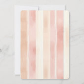 Invitation Peach Pink Crème Stripes Floral Horse Anniversaire (Dos)