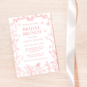 Invitation Peach Pink Garden Chinoiserie Bridal Brunch