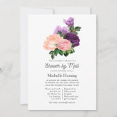Invitation Peach Pink & Lavender Purple Floral Douche par Mai (Devant)