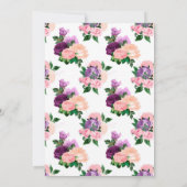 Invitation Peach Pink & Lavender Purple Floral Douche par Mai (Dos)