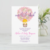 Invitation Peach Pink Little Chick Sur Le Point De Hatter Bab (Debout devant)
