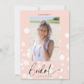 Invitation Peach Polka Dot Custom Photo Bridal Shower (Devant)