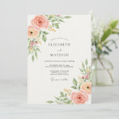 Invitation Peach Pristine Spring Wedding (Debout devant)