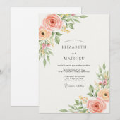 Invitation Peach Pristine Spring Wedding (Devant / Derrière)