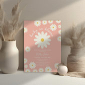 Invitation Peach Retro Super Daisy Baby in Bloom Douche