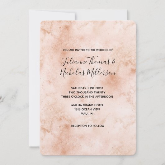 Invitation Peach rose Abstrait (Devant)