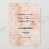 Invitation Peach rose Abstrait (Devant / Derrière)