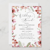 Invitation Peach Rose Aquarelle Mariage Floral Brunch (Devant)